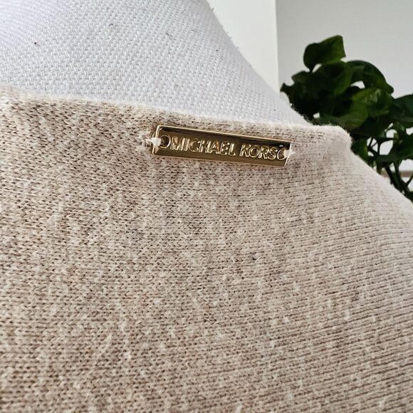 Michael Kors Beige Earthy Cozy Long Sleeve Blouse - Size Large - Picture 7 of 7